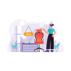Female HR manager hiring employees Illustration Concept