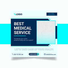 Medical square banner template. Usable for social media post, banner, and web.