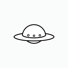 UFO Icon. Unidentified Flying Object Symbol - Vector.     