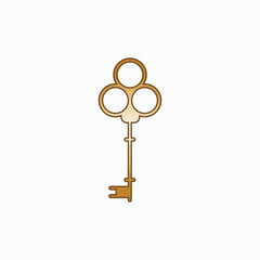Obraz premium Vintage Key Icon. Access or Security Symbol - Vector. 