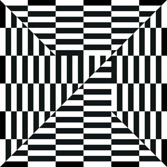 Black and white geometric pattern, vector design element.