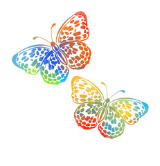 Abstract multicolored butterflies. Vector illustration
