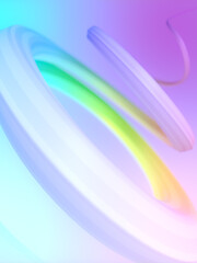 Fototapeta premium Digital illustration of a neon colored helix. Futuristic graphics style. Optical illusion. Modern art. 3d rendering