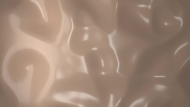 Nude foundation liquid material waves background. Skin color abstract smooth shiny texture for cosmetics commercial. Macro surface shot. Top down shot
