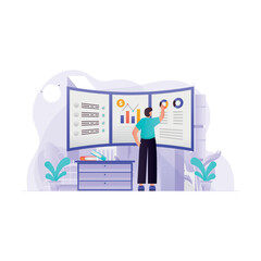 Boy doing Financial Planning Illustration Concept