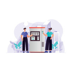 Coffee Break In Office Illustration Concept