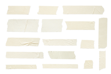 Adhesive tape set isolated on transparent background. Png realistic design element.