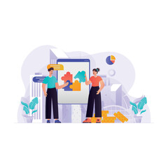 Business Problem Discussion And Solution Illustration Concept