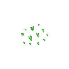 Green Glitter Hearts