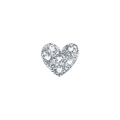 Silver Glitter Heart