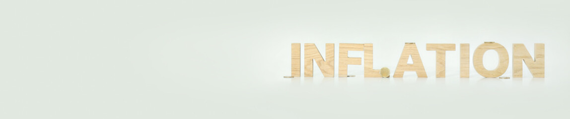 Concept of financial, economic problems and inflation, space for text