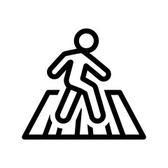 Crosswalk line icon vector graphic illustration