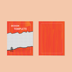 vector template for abstract book cover design with orange texture.