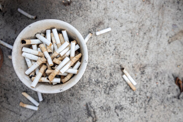 cigarette in ashtray