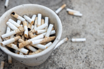 cigarette in ashtray