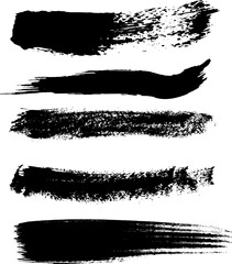  Vector black paint-ink brush stroke. Black vector brush strokes collection. Black paint spots vector set 