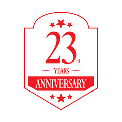 Luxury 23rd years anniversary vector icon, logo. Graphic design element