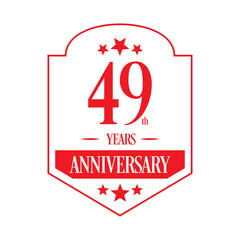 Luxury 49th years anniversary vector icon, logo. Graphic design element