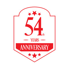 Luxury 54th years anniversary vector icon, logo. Graphic design element