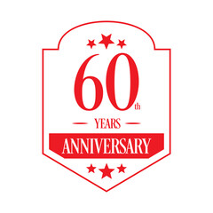Luxury 60th years anniversary vector icon, logo. Graphic design element