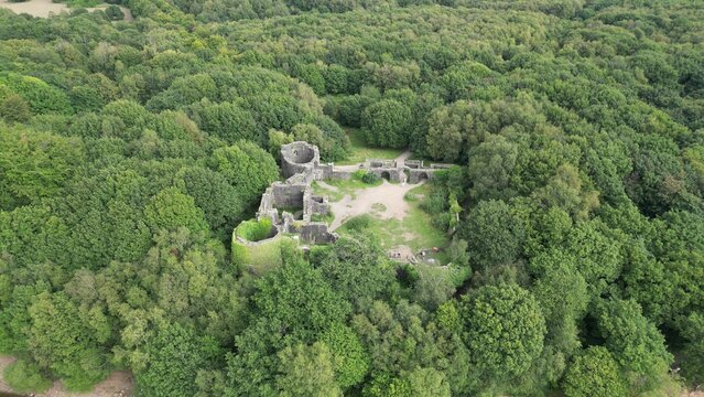 Aerial Shot Of The Liverpool Castle In The Middle Of A Forest.