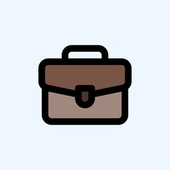 Briefcase icon in filled line style about user interface, use for website mobile app presentation