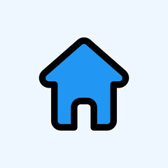 Home icon in filled line style about user interface, use for website mobile app presentation
