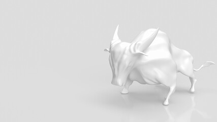 The white bull on clear background for business concept  3d rendering