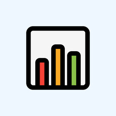 Statistics icon in filled line style about user interface, use for website mobile app presentation