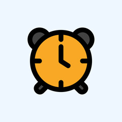 Alarm icon in filled line style about user interface, use for website mobile app presentation