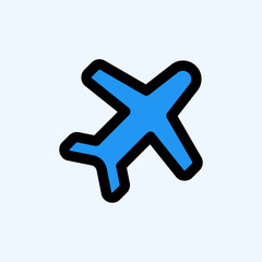 Flight mode icon in filled line style about user interface, use for website mobile app presentation