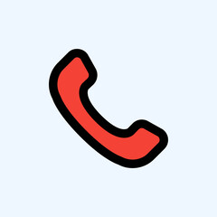 Phone icon in filled line style about user interface, use for website mobile app presentation