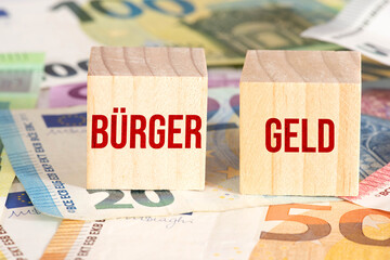 Euro Geldscheine und das Bürgergeld in Deutschland
