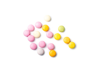 Pastel Round Candies Isolated