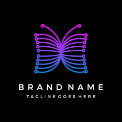 Fintech Butterfly Logo vector design 