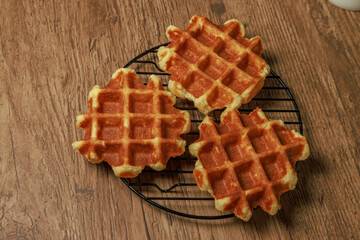 ワッフル Waffles of Dutch, French and Belgian foods