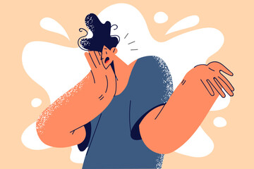 Unhappy man distressed with problem 