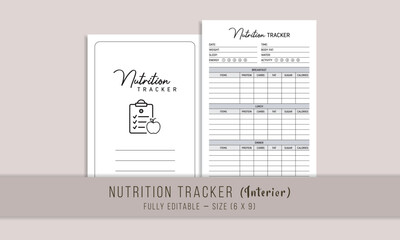 Nutrition tracker logbook kdp interior design