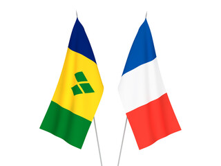 France and Saint Vincent and the Grenadines flags