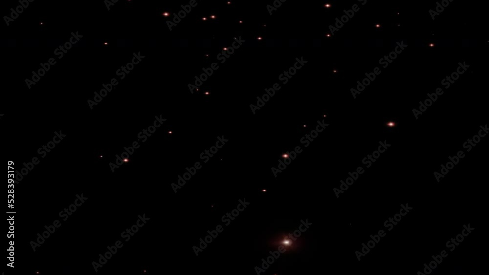 Wall mural futuristic satellite flight through burning stars into space. exploration of the galaxy through oute
