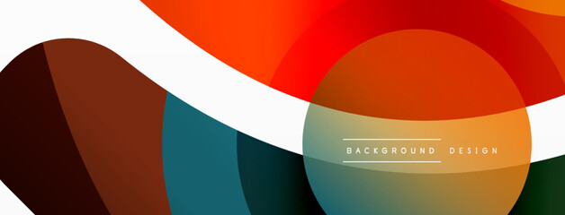 Obraz premium Creative geometric wallpaper. Minimal abstract background. Circle wave and round shapes composition vector illustration for wallpaper banner background or landing page