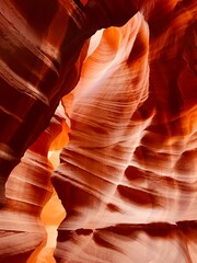 Vertical amazing shot of an inside  view of  Antelope Canyon with sandstones © Kerstin Jaeger/Wirestock Creators