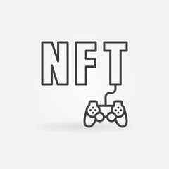 NFT Gaming outline icon. Non-fungible Token Games Category vector symbol