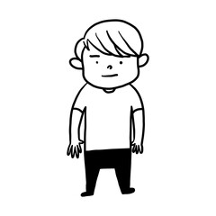 flat expression of cute boy character design