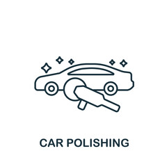 Car Polishing icon. Line simple line Car Service icon for templates, web design and infographics - obrazy, fototapety, plakaty