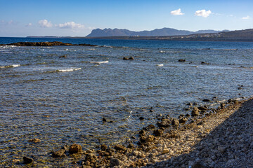 Rocky beach on the North coast of Crete near Chania