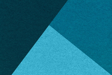 Fototapeta na wymiar Texture of craft navy blue, cerulean and turquoise shade color paper background, macro. Vintage abstract cardboard.