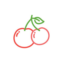 Cherry Fruit Simple Line Illustrations