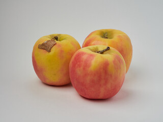 Red apples, isolated on white background.