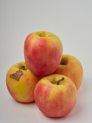 Red apples, isolated on white background.